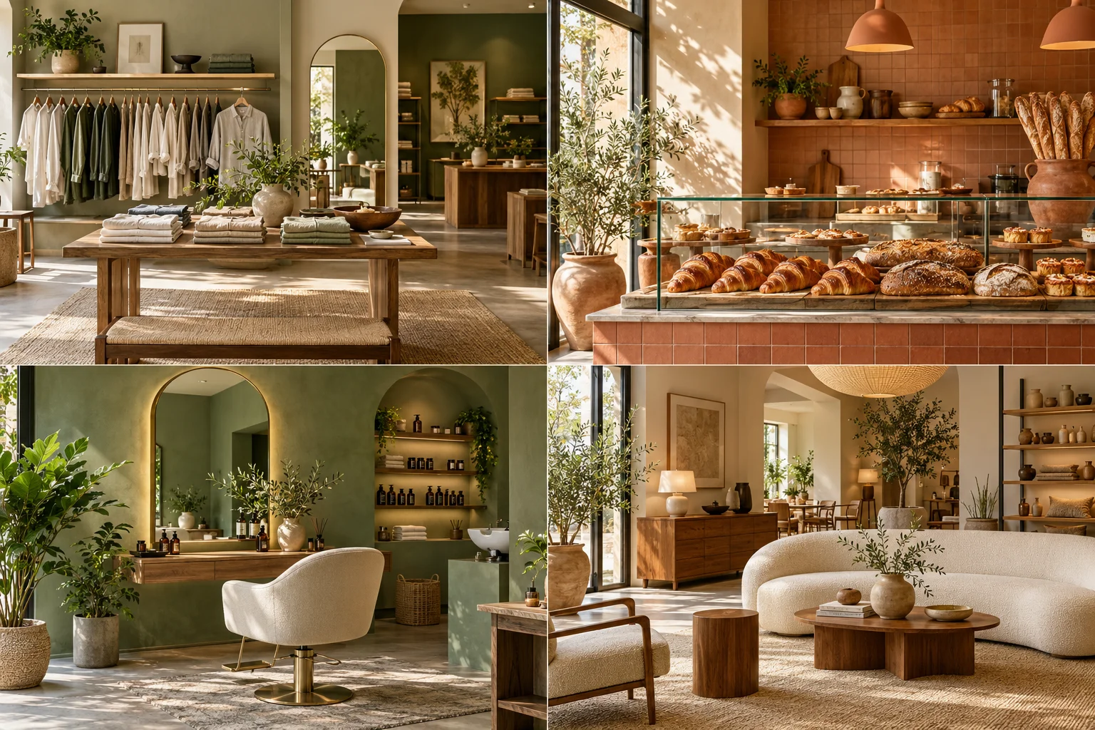A boutique, bakery, wellness studio and furniture showroom